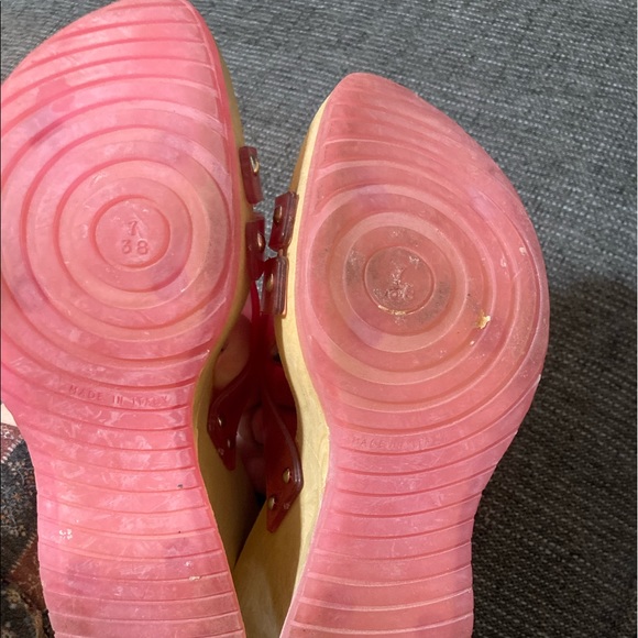 Bongo rare 90’s vintage wooden platform and pink jelly sandals. Size 7. - Picture 8 of 8